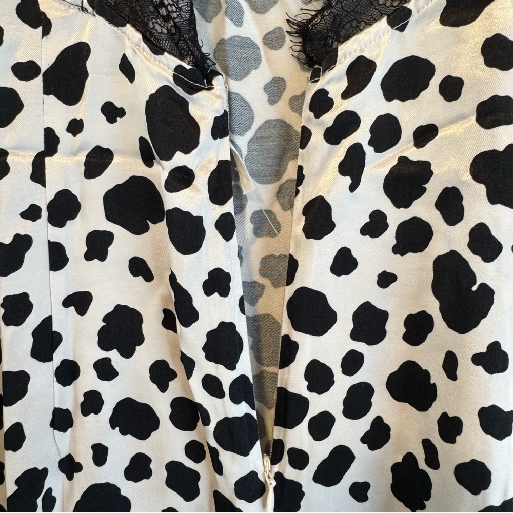 Anthropologie V-Neck Open-Back Slip Midi Dress NWT in Black & White Small - Picture 11 of 15